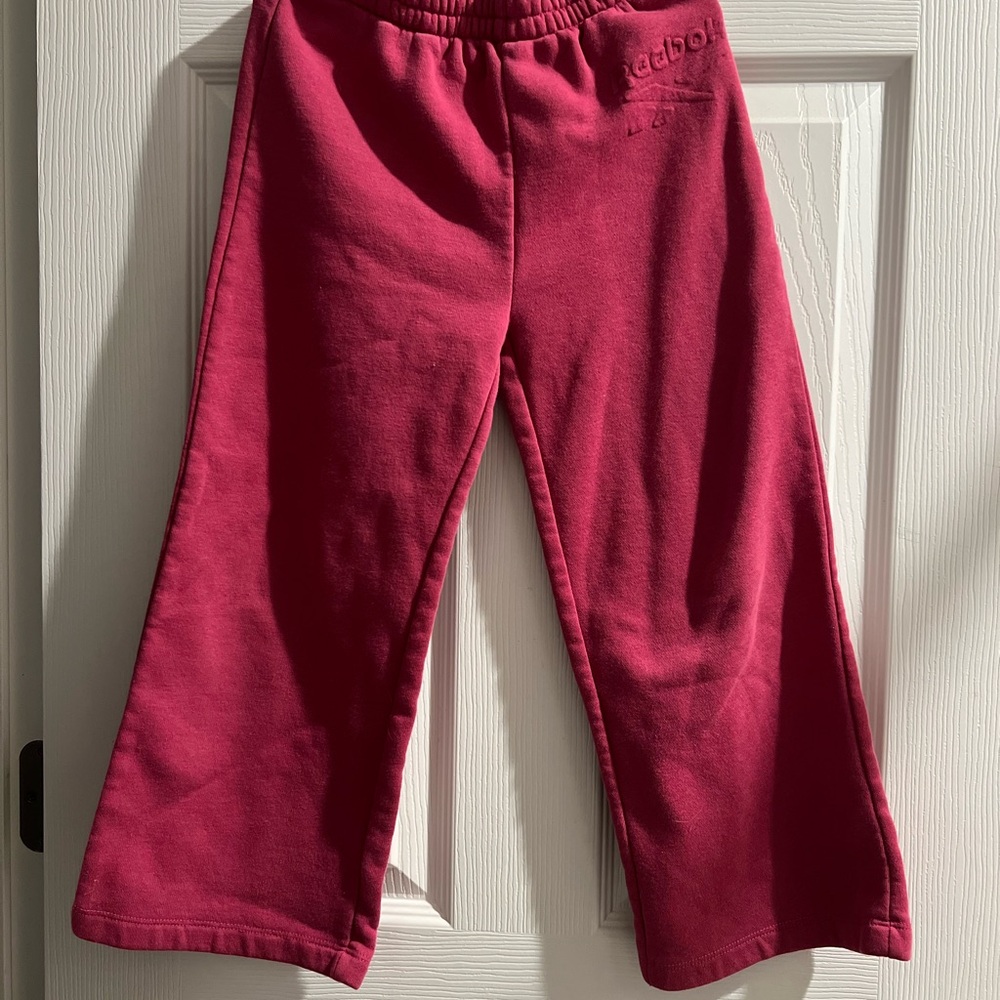 Reebok Girls Deep Pink Fleece Joggers